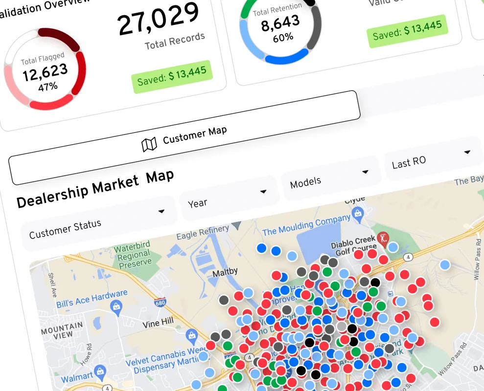 Dealerwing validation overview and dealership market map
