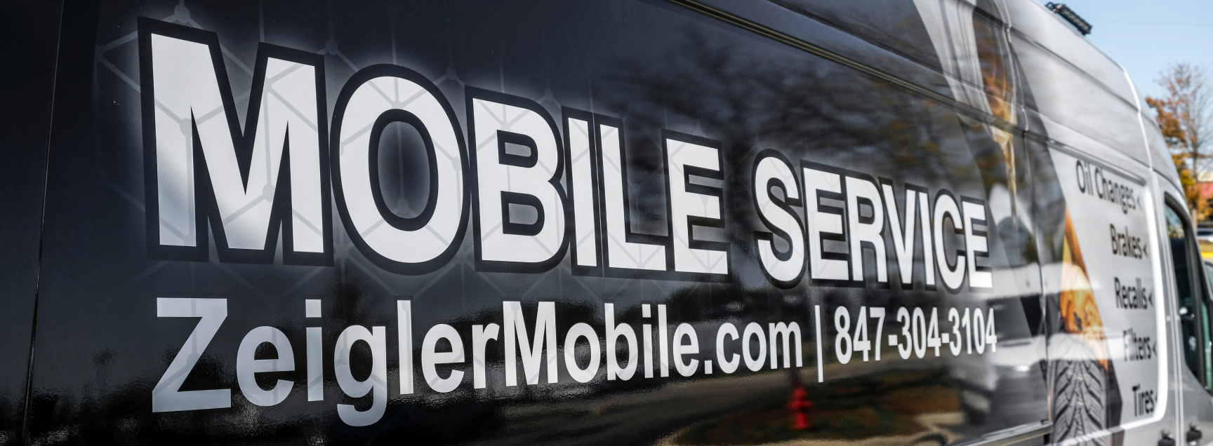 Zeigler Mobile Service van with website and phone number