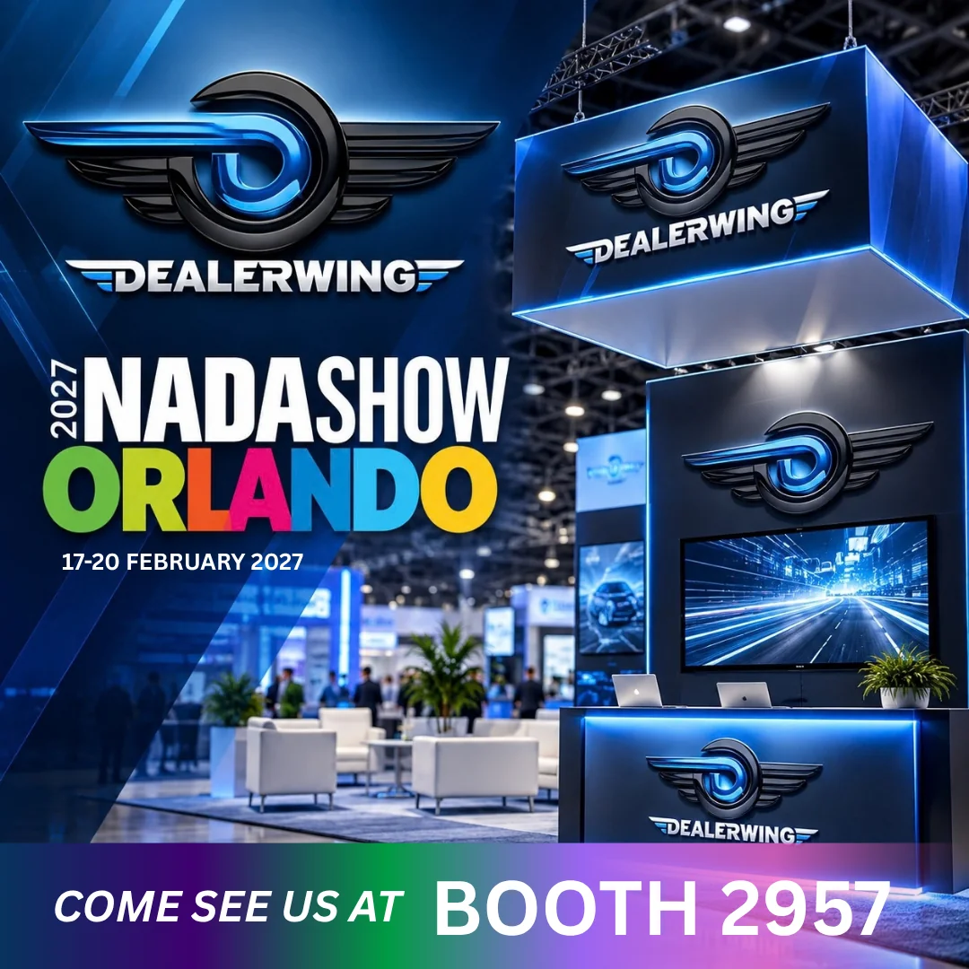 Dealerwing exhibit booth at the NADA Show 2027 in Orlando — Booth 2957